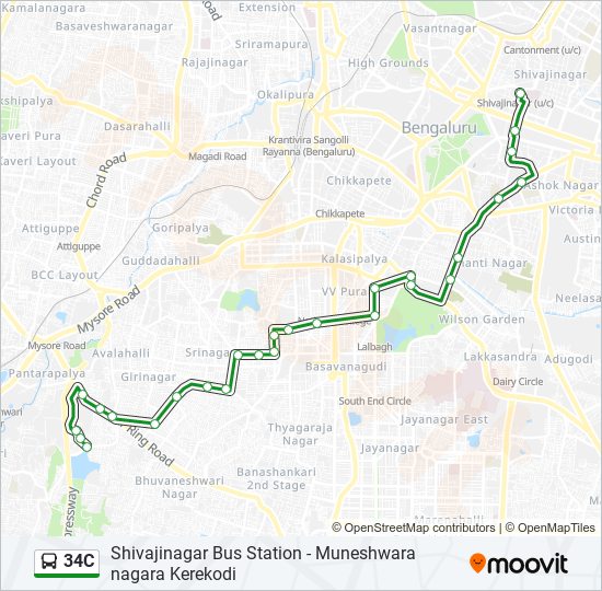 34C bus Line Map