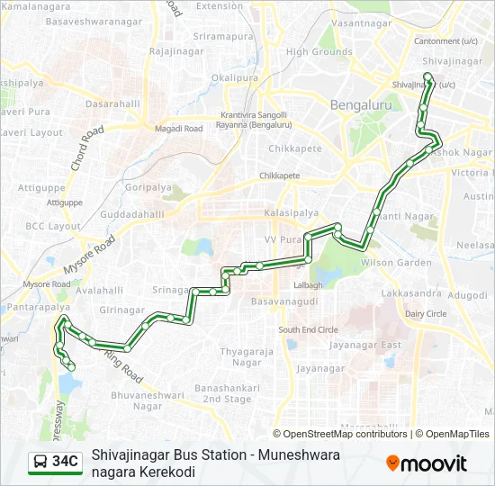34C Bus Line Map