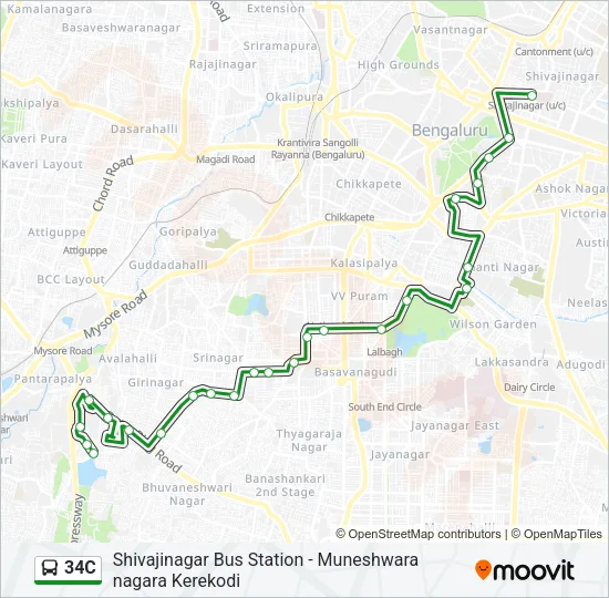 34C Bus Line Map