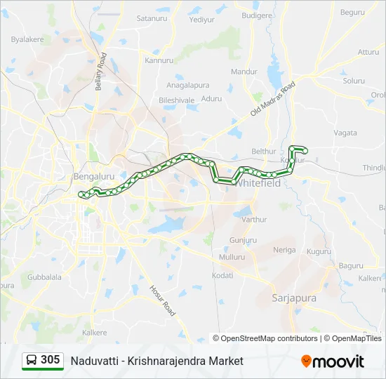 305 Bus Line Map