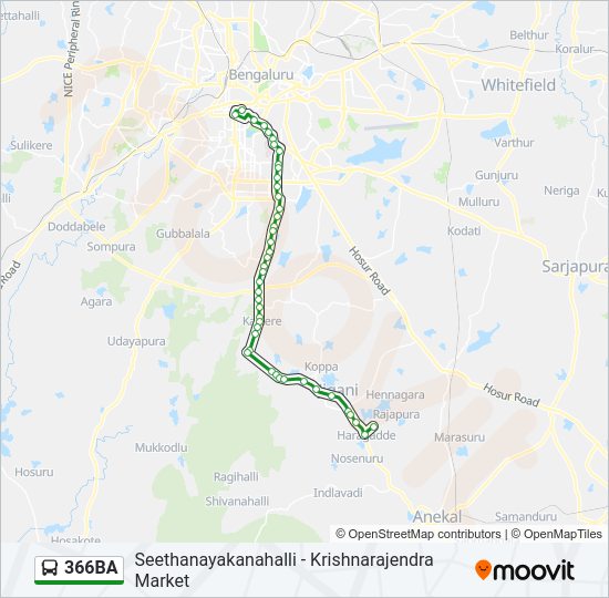 366BA bus Line Map