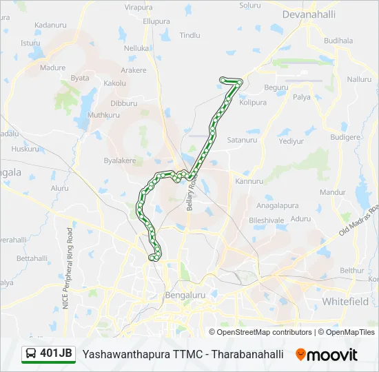 401JB Bus Line Map