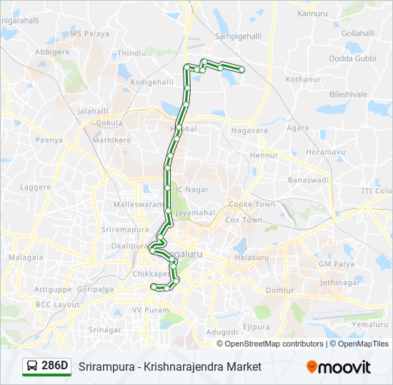 286D bus Line Map