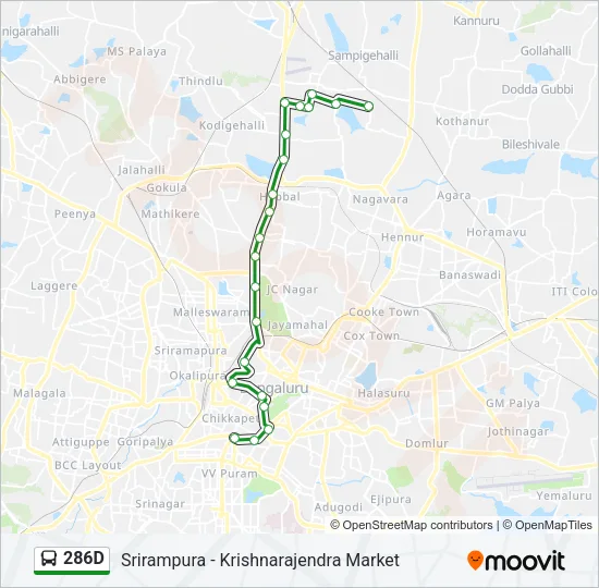 286D Bus Line Map