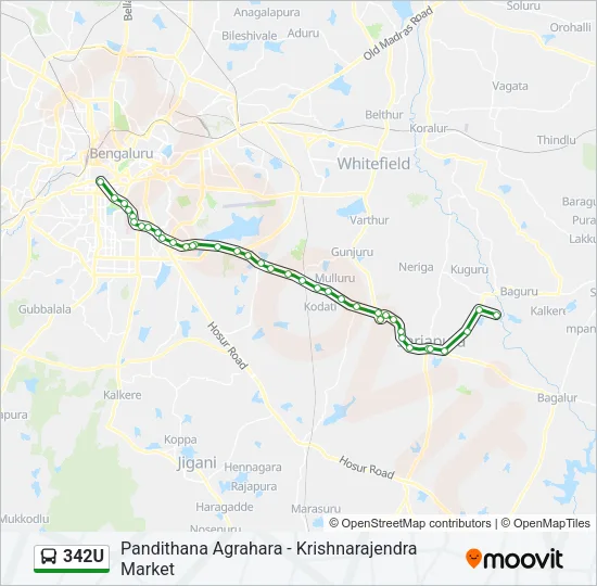 342U Bus Line Map