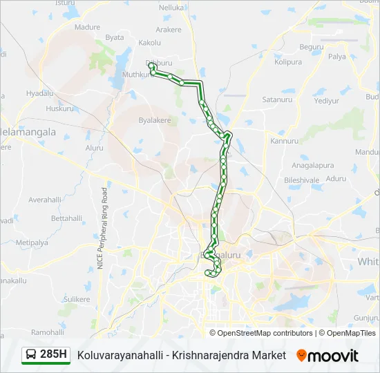 285H Bus Line Map