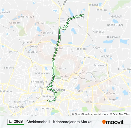 286B Bus Line Map