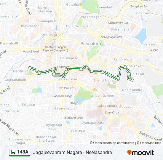 143A bus Line Map