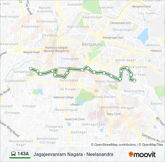 143A Bus Line Map