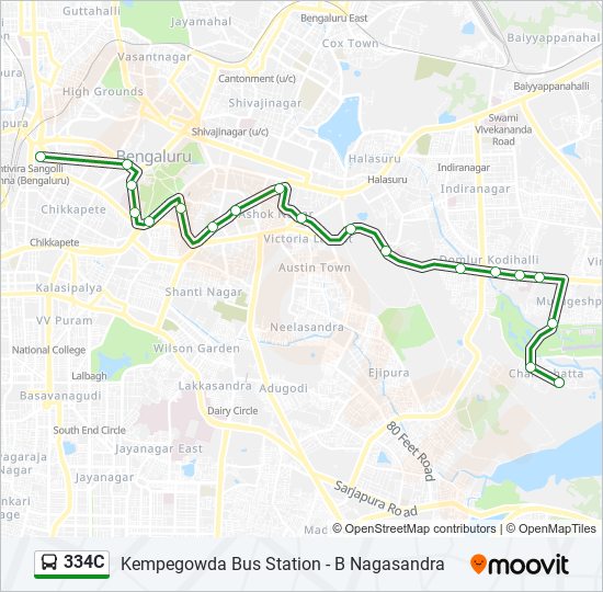 334C bus Line Map