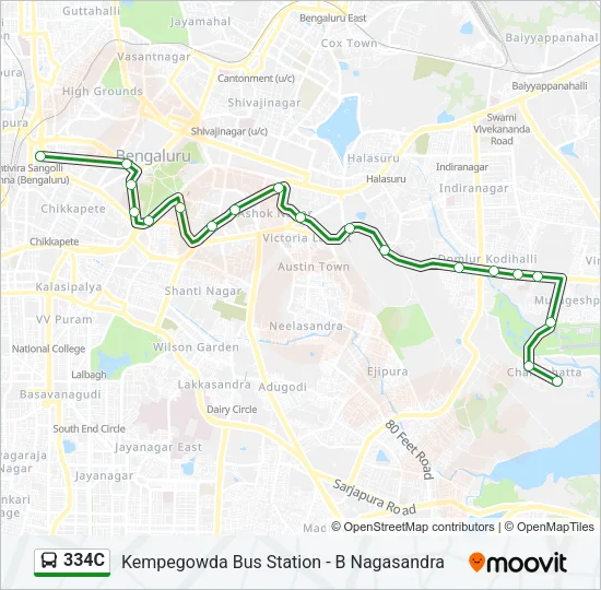 334C Bus Line Map