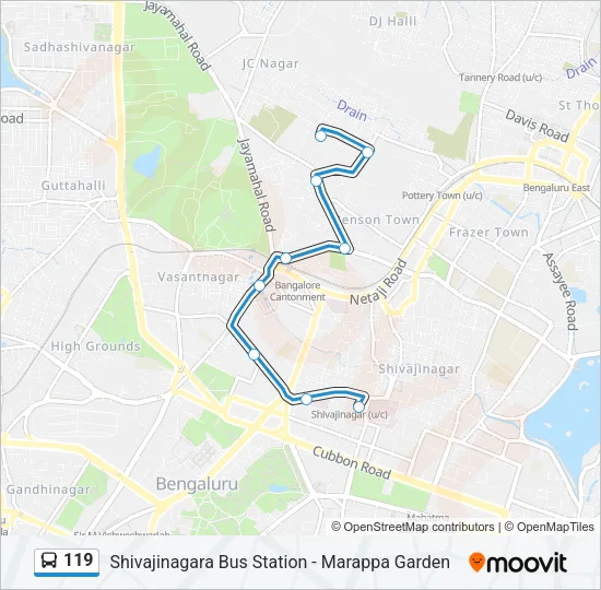 119 Bus Line Map