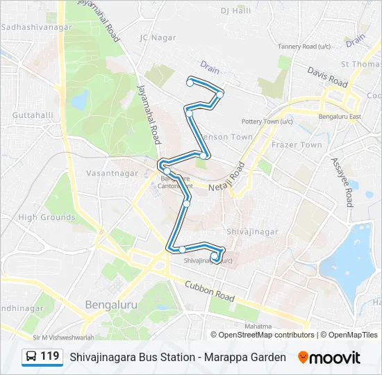 119 Bus Line Map