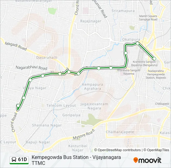 61D Bus Line Map