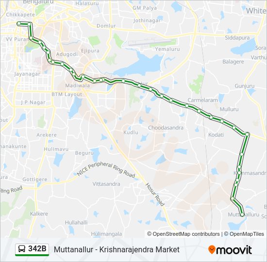 342B bus Line Map