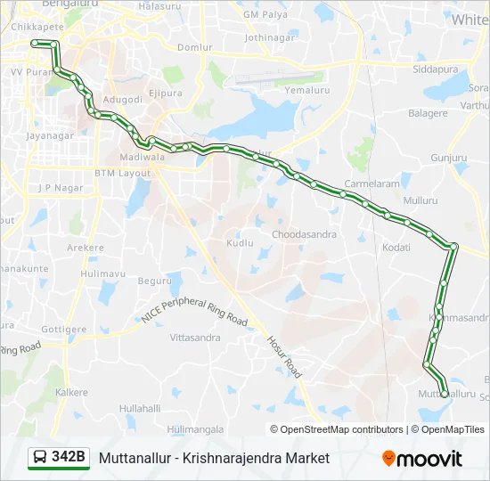 342B Bus Line Map
