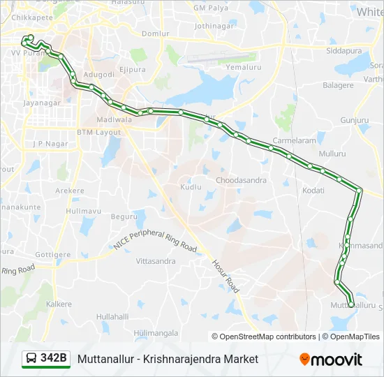 342B Bus Line Map