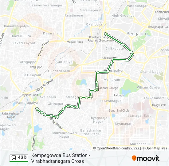 43D Bus Line Map