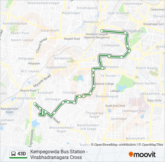 43D bus Line Map