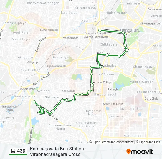 43D Bus Line Map