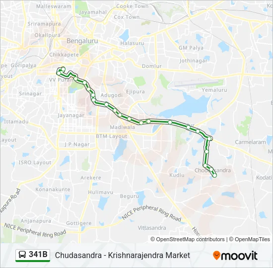 341B Bus Line Map
