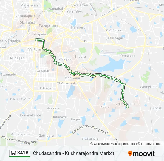 341B Bus Line Map