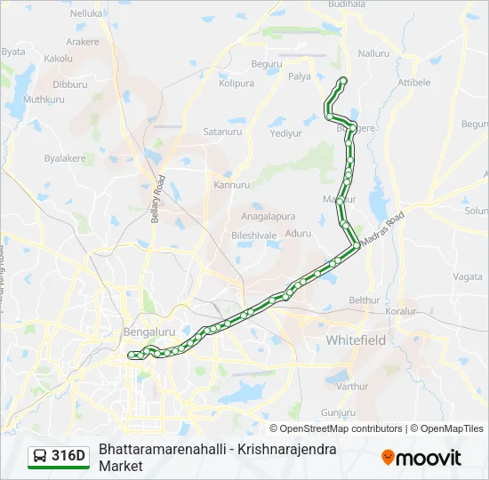 316D Bus Line Map