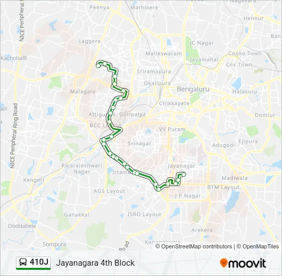 410J Bus Line Map