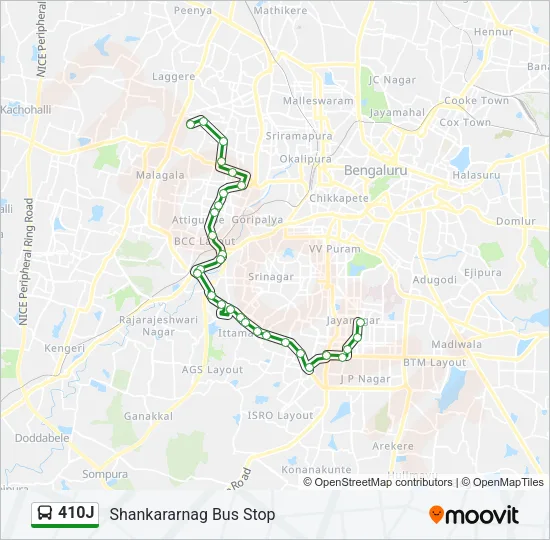 410J Bus Line Map