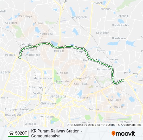 Bangalore To Tumkur Road Map 502Ct Route: Schedules, Stops & Maps - Goraguntepalya (Towards Tumkur Road)  (Updated)