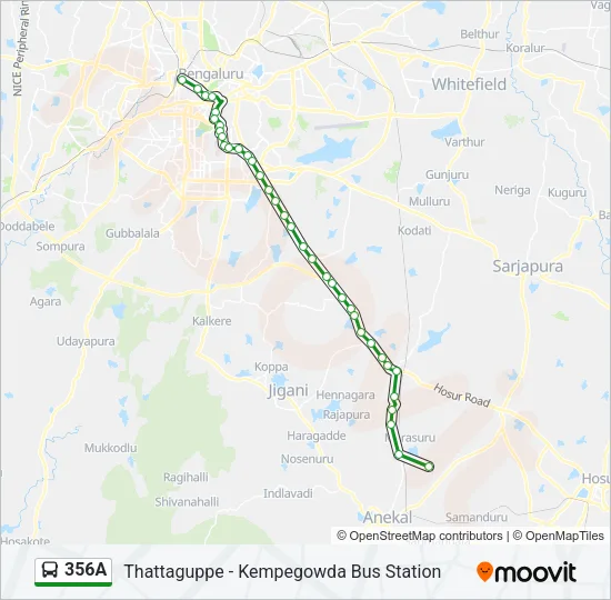 356A Bus Line Map
