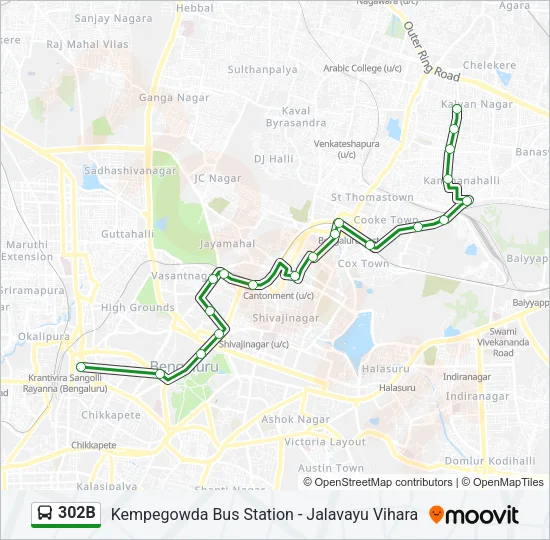 302B Bus Line Map