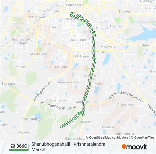 366C Bus Line Map