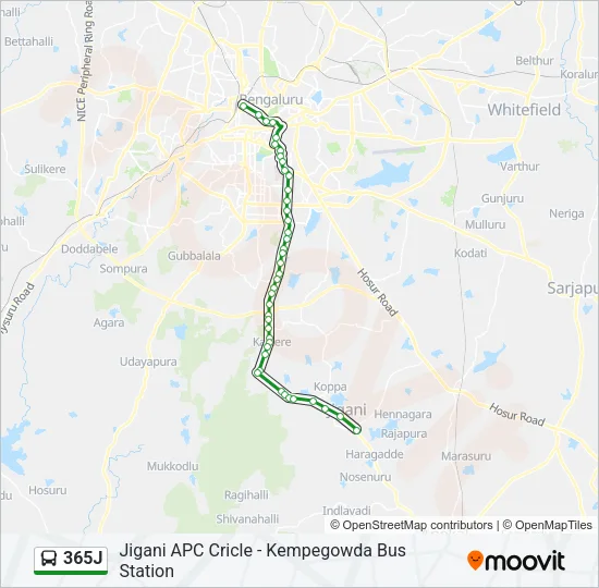 365J Bus Line Map