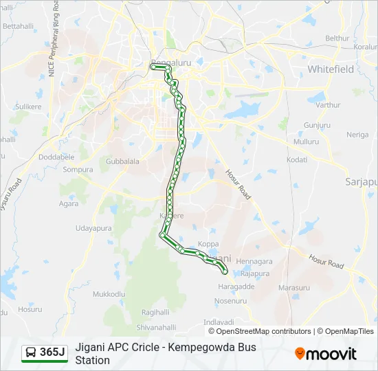 365J Bus Line Map