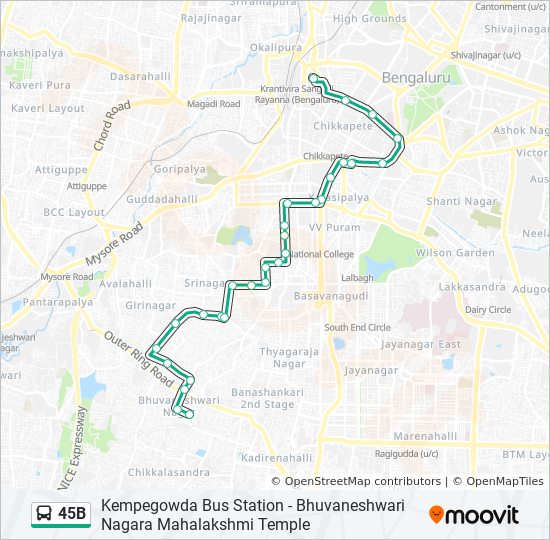 Kathriguppe Big Bazaar Map 45B Route: Schedules, Stops & Maps - Bhuvaneshwari Nagara Mahalakshmi  Temple (Updated)