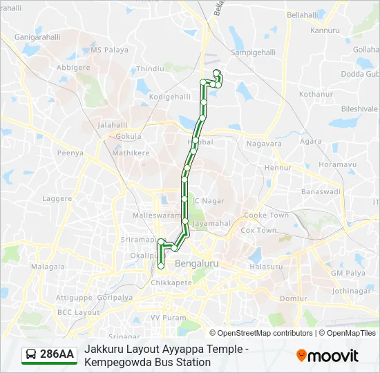 286AA Bus Line Map