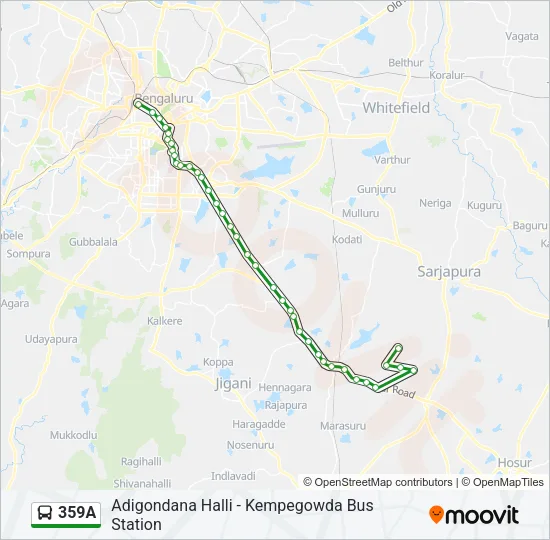 359A Bus Line Map