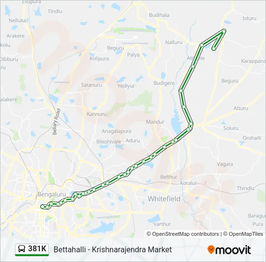 381K Bus Line Map