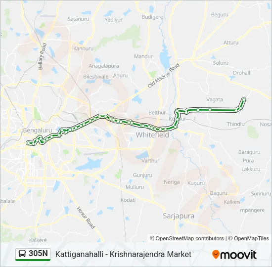 305N Bus Line Map