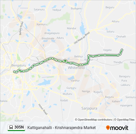 305N Bus Line Map