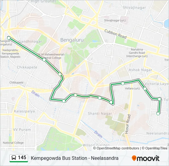 145 Bus Line Map