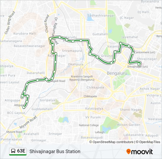 63E Bus Line Map