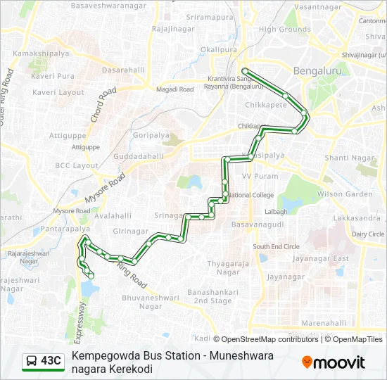 43C Bus Line Map
