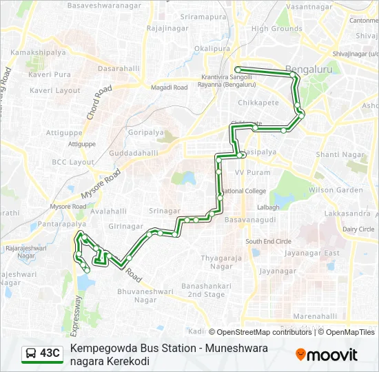 43C Bus Line Map