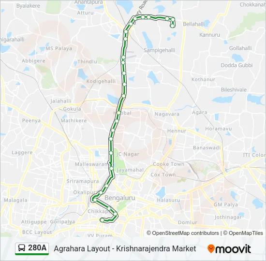 280A Bus Line Map