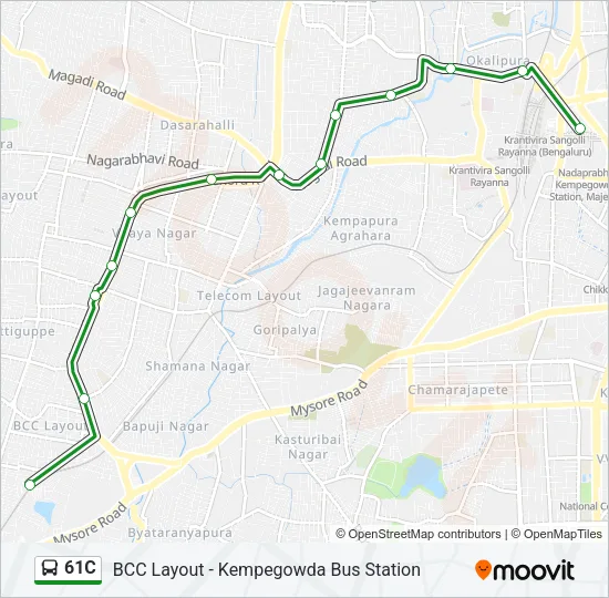 61C Bus Line Map