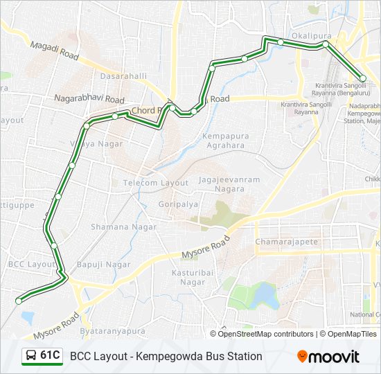 61C bus Line Map