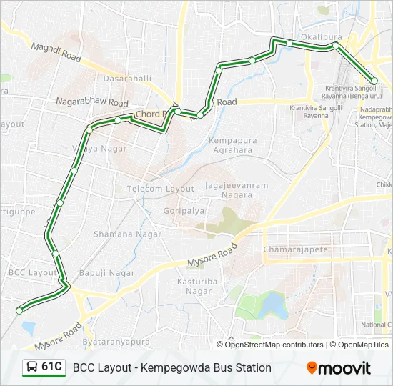 61C Bus Line Map