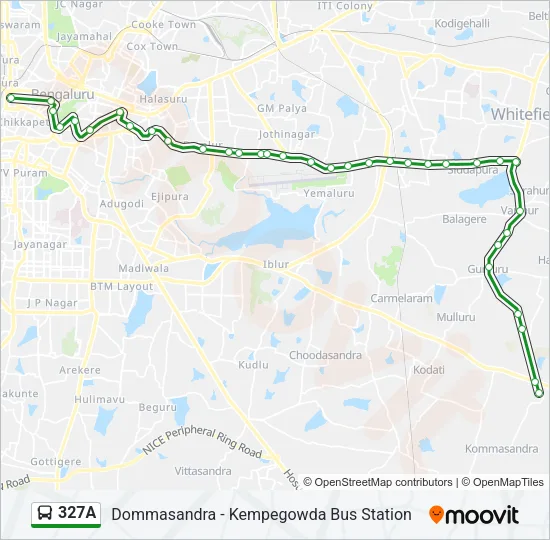 327A Bus Line Map